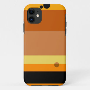 Retro Orange, Yellow, Black Stripes Seamless Dots Case-Mate iPhone Case