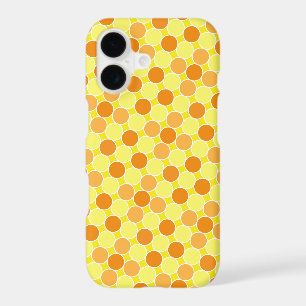 Retro Orange Yellow Dots Geometric Pattern