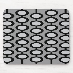 Retro Orb Pattern - grey and black mousepad