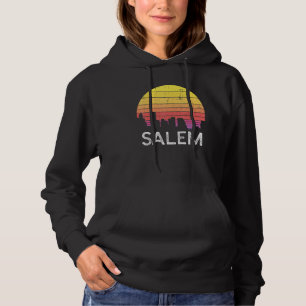 Retro Oregon Salem Skyline Vintage Urban Buildings Hoodie