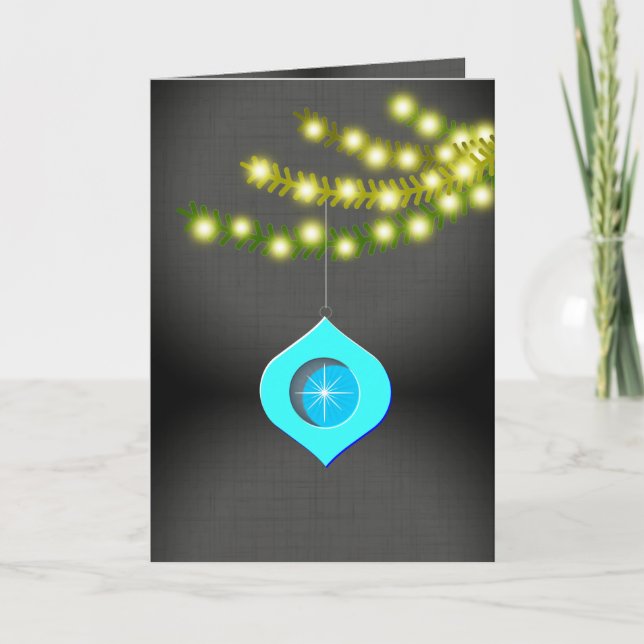 Retro Ornament Holiday Card (Front)