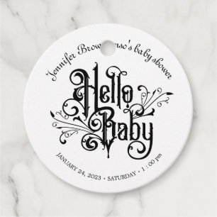 Retro Ornament Horror Gothic Baby Favour Tags