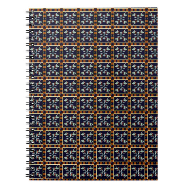 Retro Ornamental Spiral Notebook (Front)