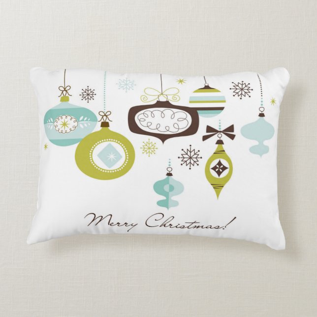 Retro Ornaments, Merry Christmas Decorative Cushion (Back)