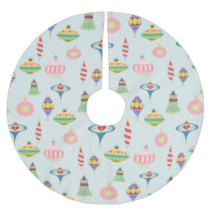 Retro Ornaments   Mid Century Modern  Brushed Polyester Tree Skirt