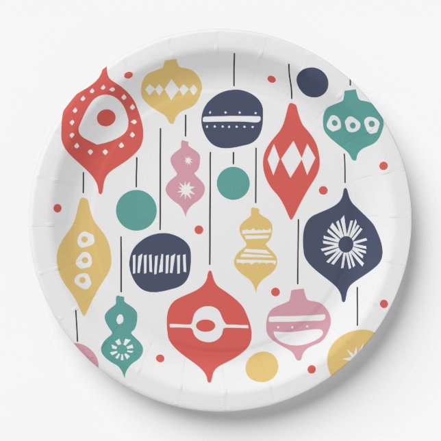 Retro Ornaments Paper Plate (Front)