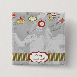 Retro Ornaments Photo Frame Template 15 Cm Square Badge