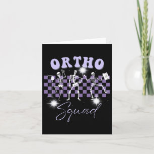 Retro Ortho Squad Dancing Skeleton Orthopaedic Nur Card