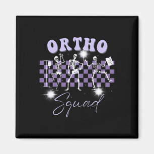 Retro Ortho Squad Dancing Skeleton Orthopaedic Nur Magnet