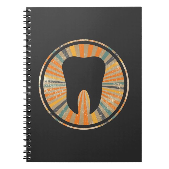 Retro Orthodontic Dentistry Vintage Tooth Graphic Notebook (Front)