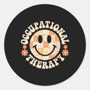 Retro Ot Floral Occupational Therapy Squad Therapi Classic Round Sticker