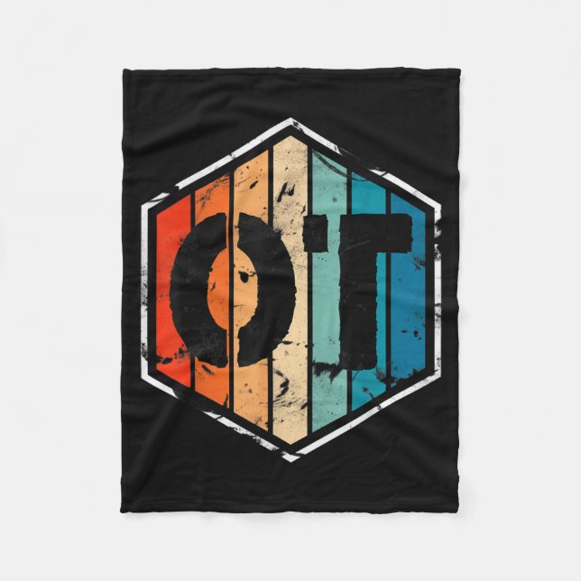 Retro OT Occupational Therapy Funny Party Gift Fleece Blanket (Front)