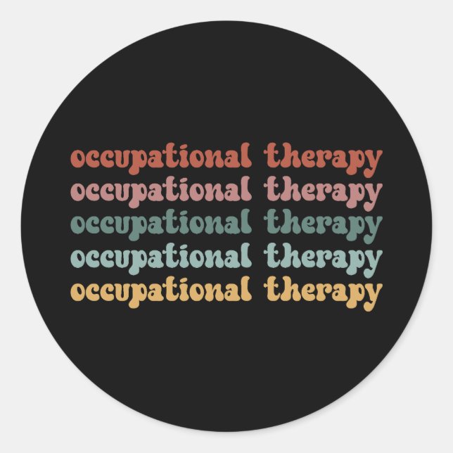 Retro OT Occupational Therapy OT School Student Classic Round Sticker (Front)