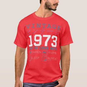 Retro Otaku Kanji Vintage 1973 Birthday Ramen Anim T-Shirt