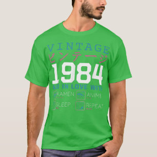 Retro Otaku Kanji Vintage 1984 Birthday Ramen Anim T-Shirt