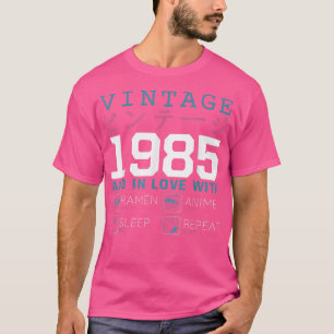 Retro Otaku Kanji Vintage 1985 Birthday Ramen Anim T-Shirt
