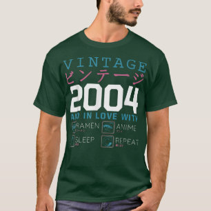 Retro Otaku Kanji Vintage 2004 Birthday Ramen Anim T-Shirt