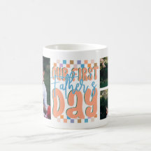 Retro Our First Father's Day 3 Photo Custom
