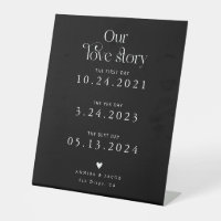 Retro Our Love Story Black Wedding Timeline