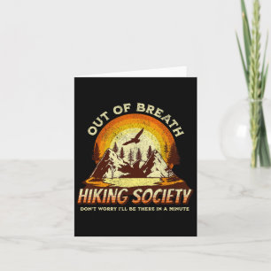 Retro Out Of Breath Hiking Society Men Women Hiker Card