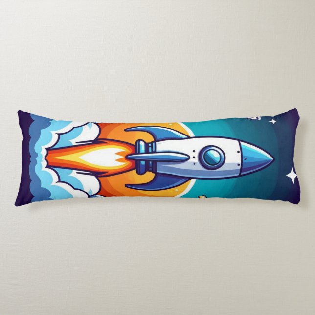Retro, outer space rocket body cushion (Front)