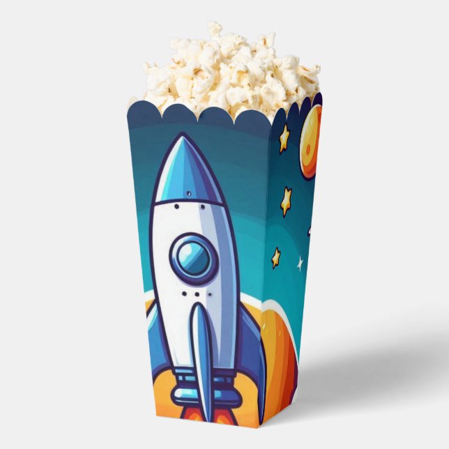 Retro, outer space rocket favour box (Popped)