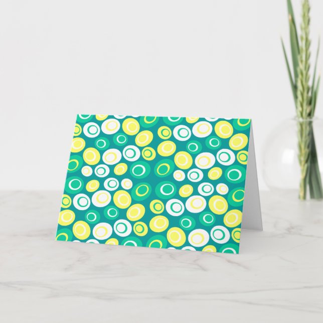Retro Oval Dots Pattern Holiday Card (Front)