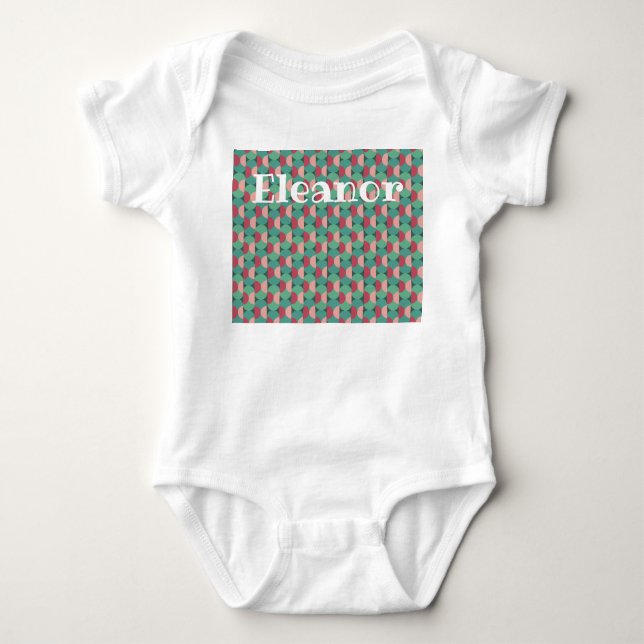 Retro Ovals and Semi-Circles Baby Bodysuit (Front)