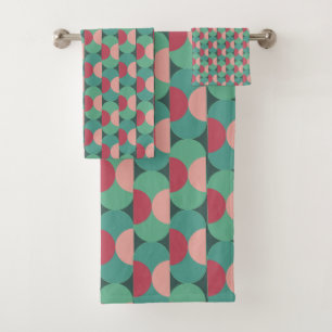 Retro Ovals and Semi-Circles  Bath Towel Set