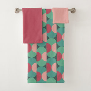 Retro Ovals and Semi-Circles  Bath Towel Set