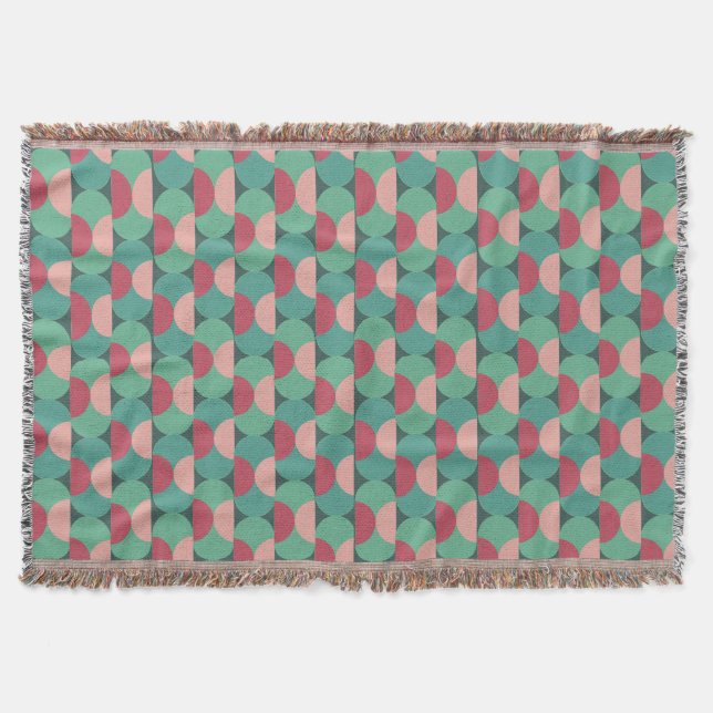 Retro Ovals and Semi-Circles Throw Blanket (Front)