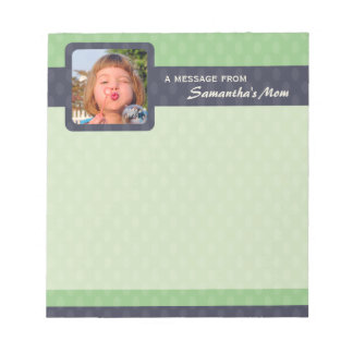 Retro Ovals Photo Small Mum Notepad - Moss