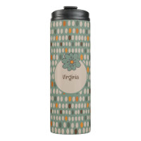 Retro Ovals & Teal Flower Personalised