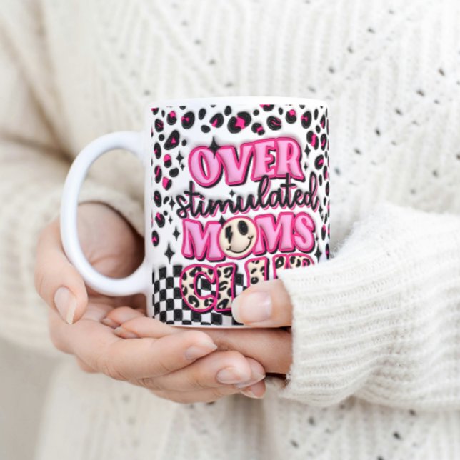 Retro Over Stimulated Moms Club 3D Inflated Puffy Coffee Mug (Creator Uploaded)