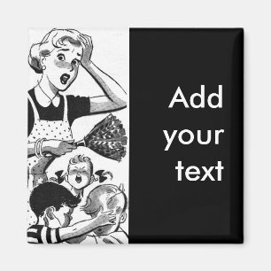 Retro Overwhelmed Mum Magnet