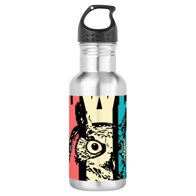 Retro Owl 710 Ml Water Bottle (Front)