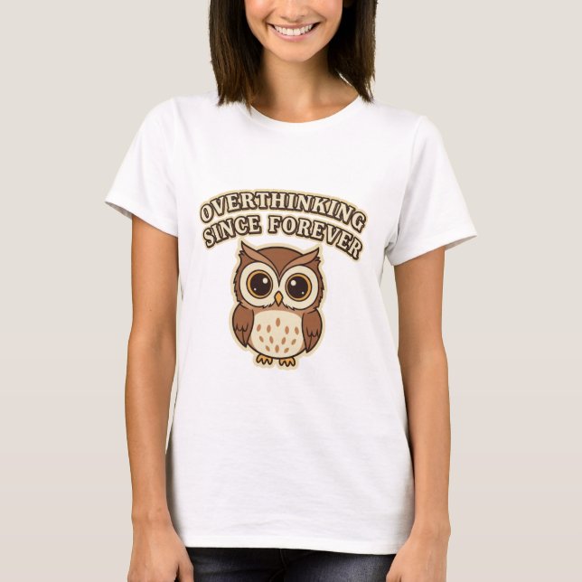 Retro Owl Deep Thoughts Women’s T-Shirt (Front)