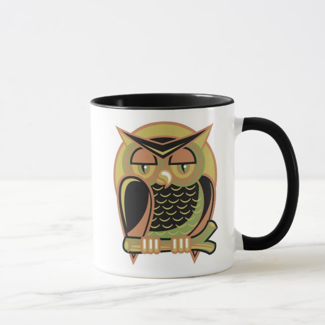 retro owl design, retro owl design mug (Right)