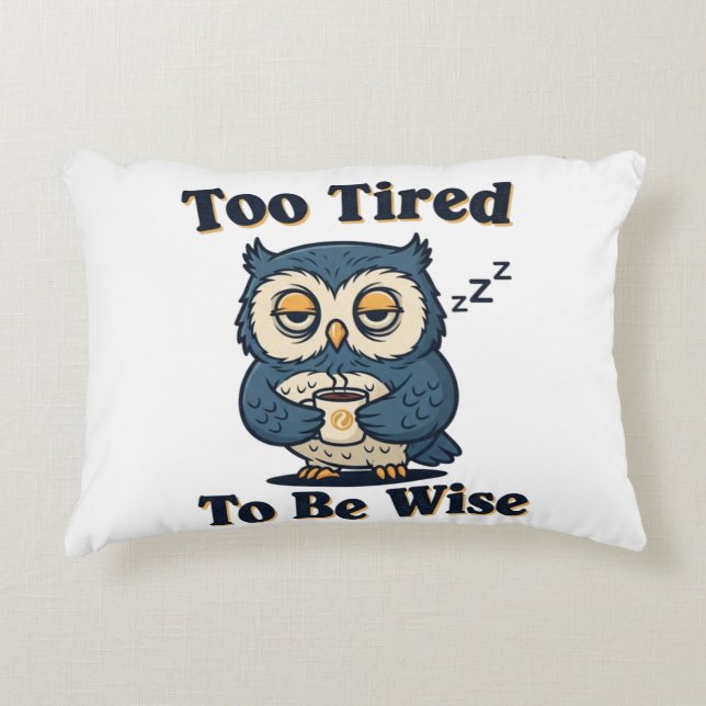 Retro Owl Exhausted Humor Rectangular Pillow (Front)