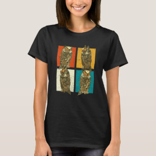 Retro Owl Forest Animal Wise Bird Pop Owl T-Shirt