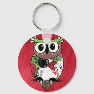 Retro Owl Key Ring