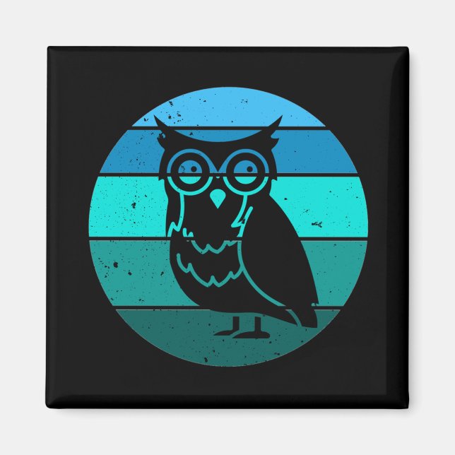 Retro Owl Magnet (Front)