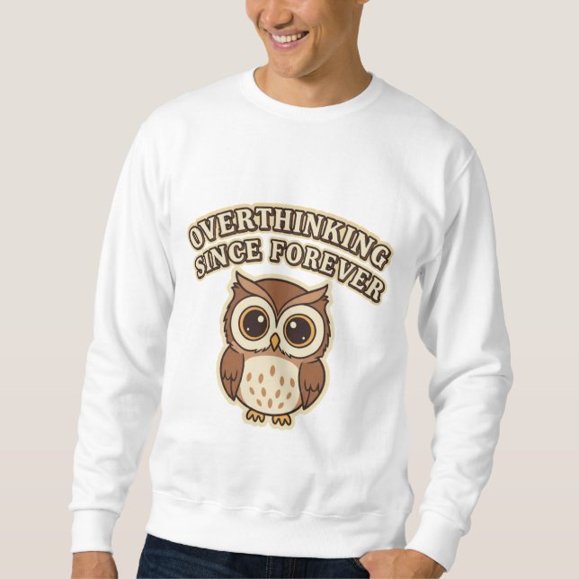 Retro Owl Thoughtful Mind Men’s Sweatshirt (Front)