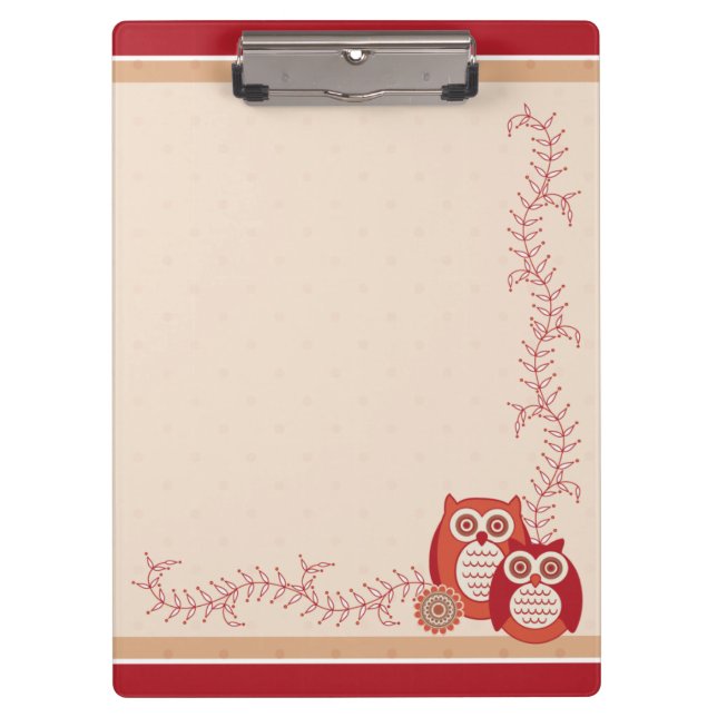 Retro Owls Clipboard (Front)