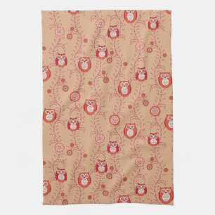 Retro Owls Kitchen Towel
