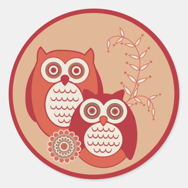 Retro Owls Stickers (Front)