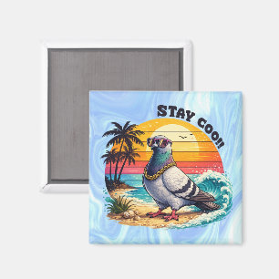 Retro Owner Lover Gift Pigeon City Doves Stay Coo Magnet