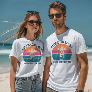 Retro Pacific Coast Surfboard T-Shirt