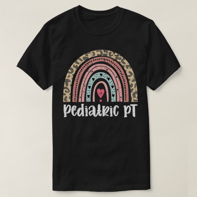 Retro Paediatrics Physical Therapy Rainbow Physica T-Shirt (Design Front)