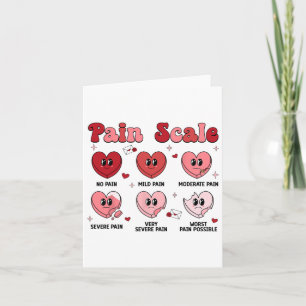 Retro Pain Scale Heart Trauma Nurse Valentine's Da Card